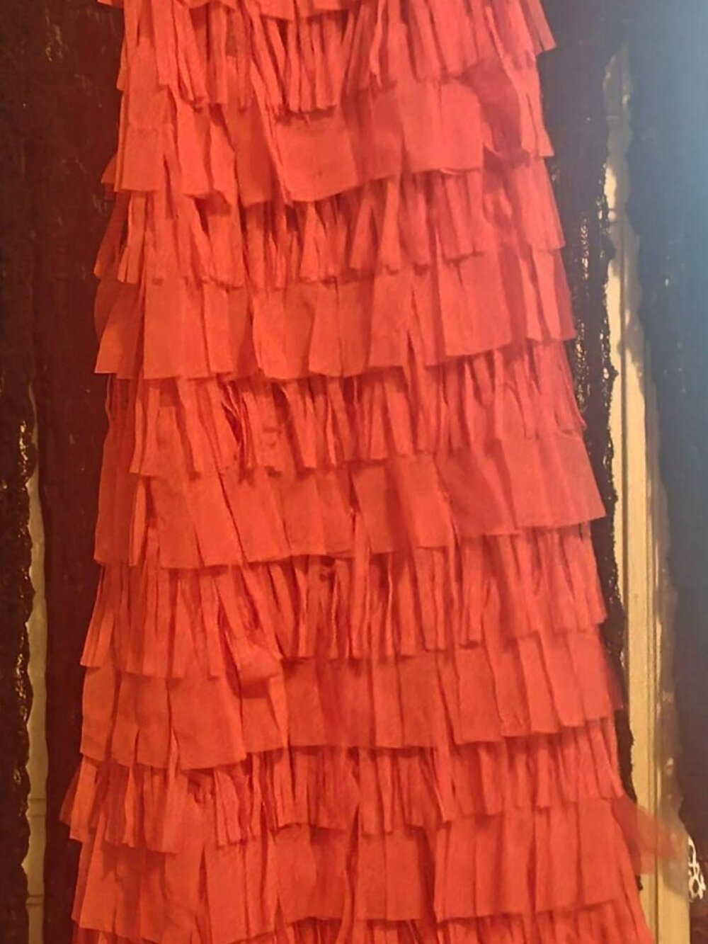 H&M Red Mesh Fringe Dress